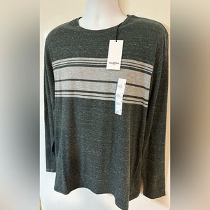 Goodfellow Mens Green and Gray Long Sleeve Tshirt NWT Size Large